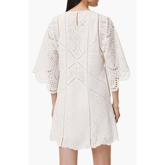 NWOT Allsaints Luci Eyelet Embroidered White Cotton Minidress Size 8 Festival - Picture 6 of 11